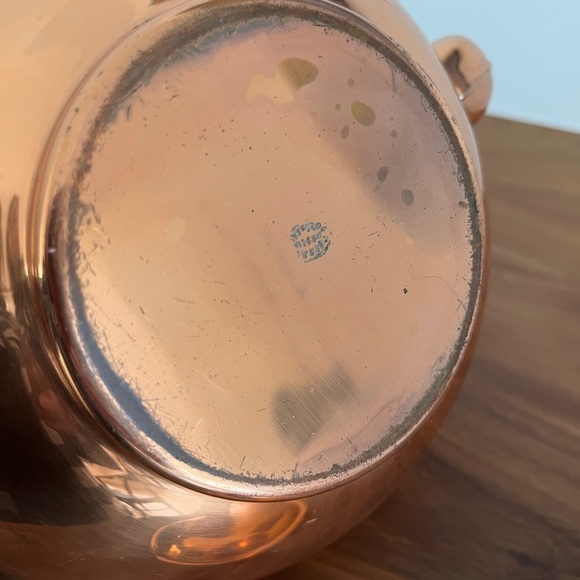 COPRAL Vintage Copper Tea Pot Kettle Made Portugal Shabby Chic Cabincore Decor - Picture 8 of 16